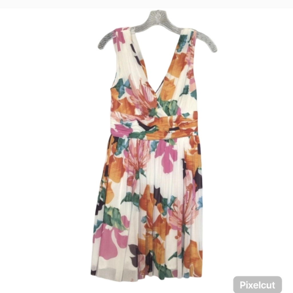 Vivienne Tam Floral V-Neck Sleeveless Summer Dress Size: Small